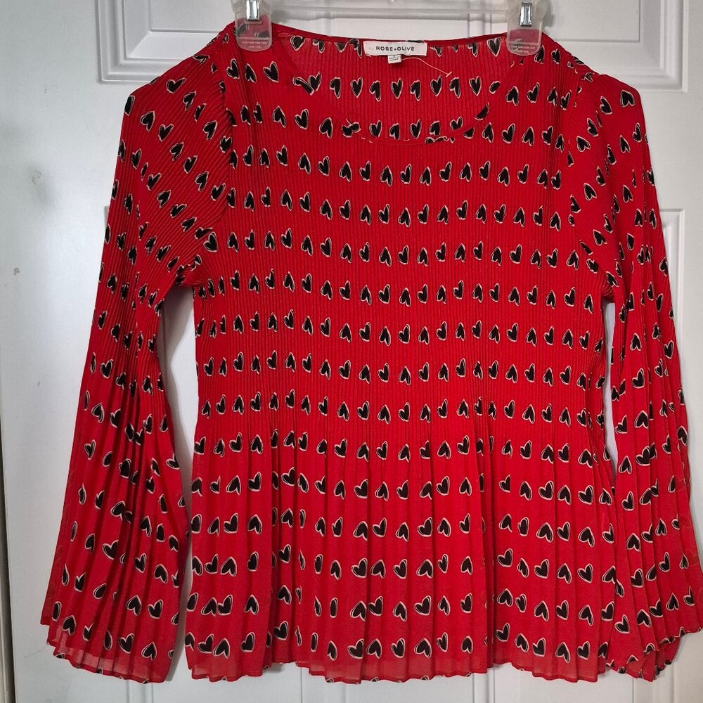 Small top .Red with black hearts.